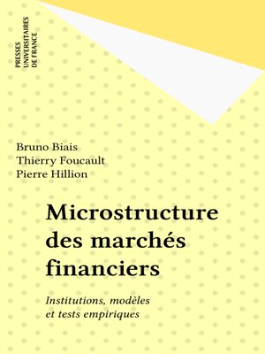cover image of Microstructure des marchés financiers